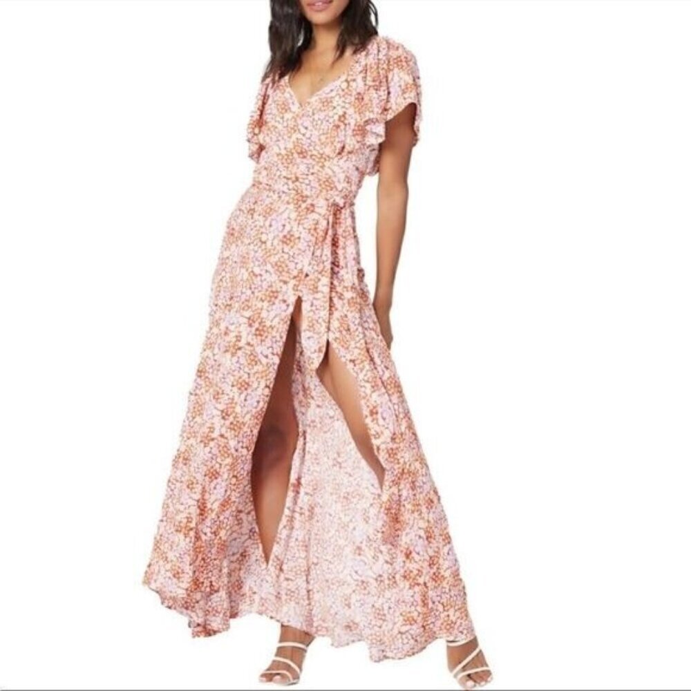 NWOT L*Space Panama Floral wrap Maxi Dress Women Size Xs